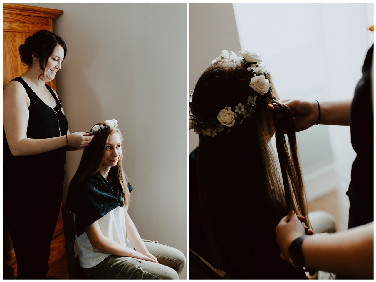Photographie mariage préparation mariée coiffure