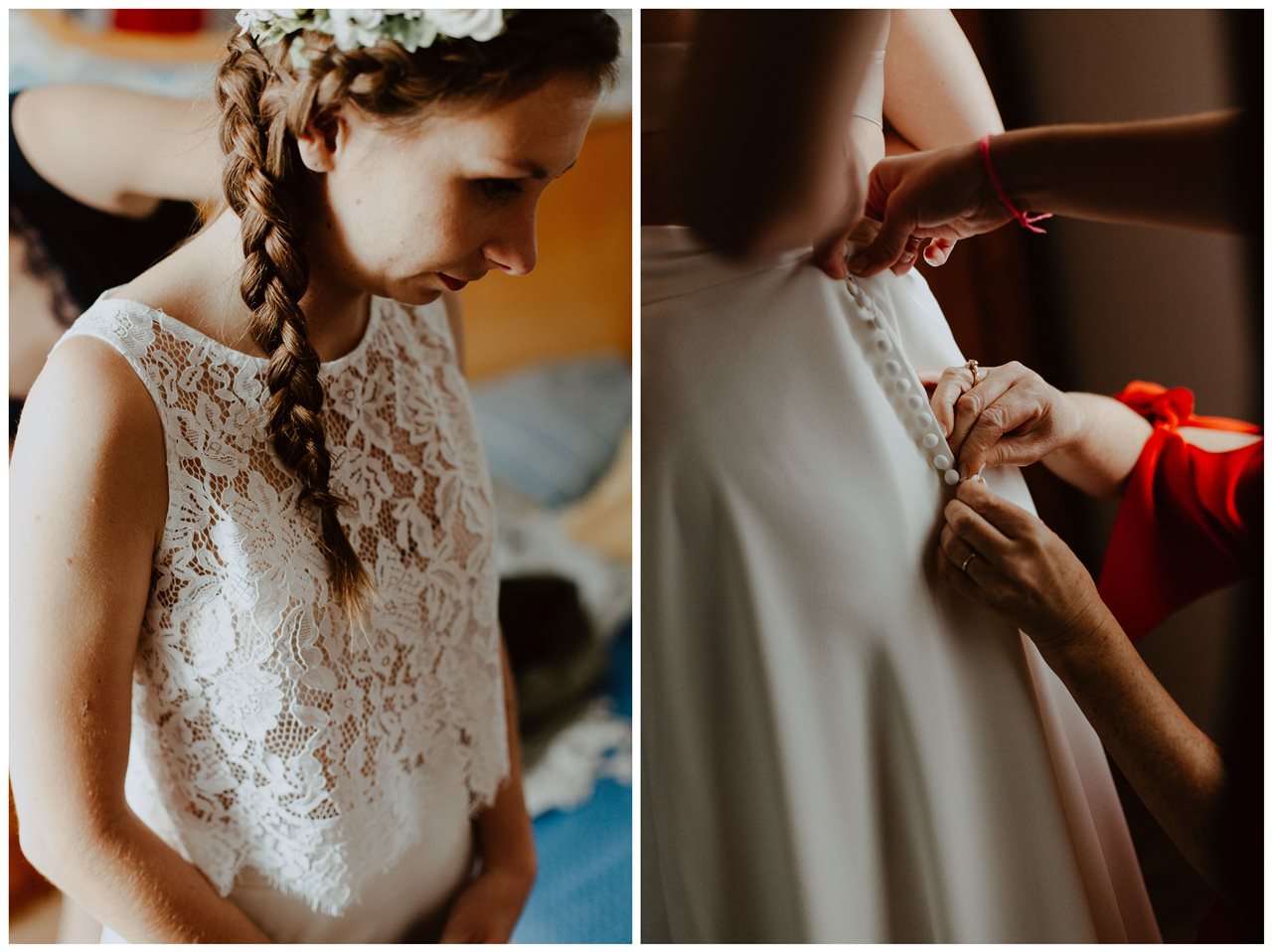 Photographie mariage préparation robe mariée détails